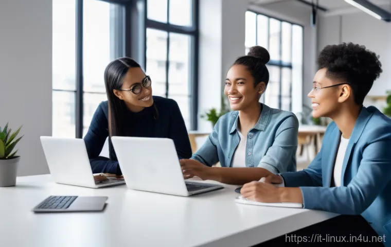 리눅스 필기 시험 준비를 위한 효율적인 팁 - A highly engaged individual, in their early 30s, with a stylish short haircut and glasses, is immers...