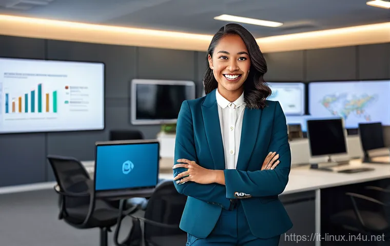 리눅스 자격증 취득 후 성공적인 커리어 전환 사례 - **Prompt 1: Career Transformation and Success**
    "A young professional, early 30s, with a radiant...