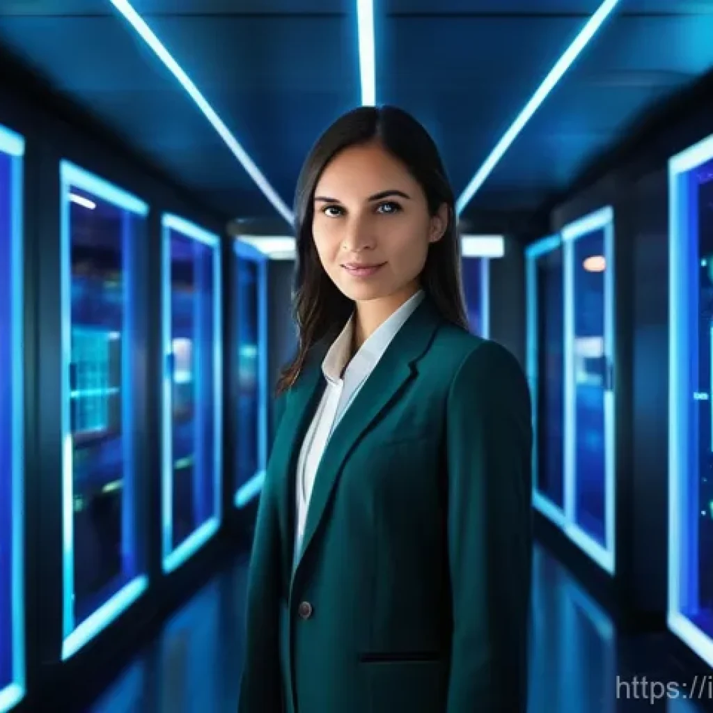 리눅스 자격증 취득 후 커리어 성공 사례 - **Prompt:** A confident young Italian woman, dressed in smart business casual attire (e.g., a well-f...