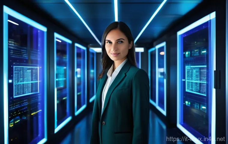 리눅스 자격증 취득 후 커리어 성공 사례 - **Prompt:** A confident young Italian woman, dressed in smart business casual attire (e.g., a well-f...