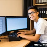 리눅스 필기와 실기의 학습 연결법 - **Prompt:** A young, diverse student, appearing to be in their late teens or early twenties, is deep...