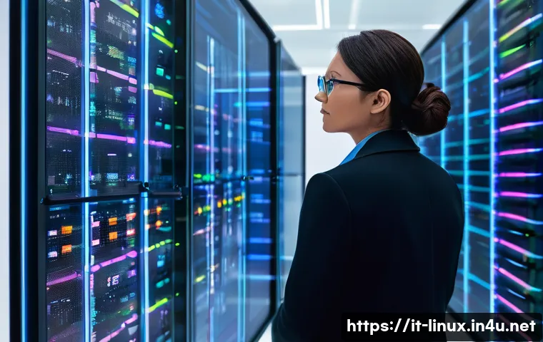 리눅스 실무에서 경험한 스토리지 관리 사례 - **Prompt:** A highly detailed, realistic digital painting of a sophisticated data architect meticulo...