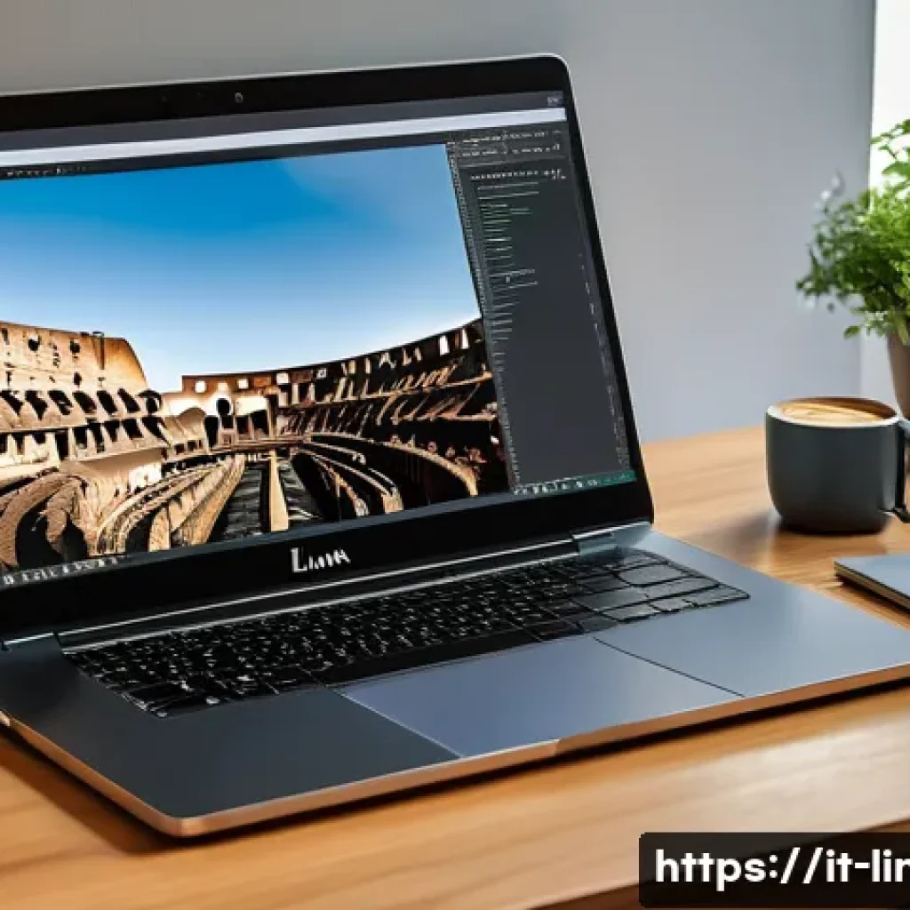 리눅스 실기 시험에서 실수하지 않는 비결 - A professional Linux user workspace featuring a sleek laptop displaying a terminal window with shell...