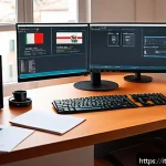 리눅스 실무에서 자주 사용하는 패키지 관리 도구 - A detailed digital illustration of a modern Linux system administrator's workstation in an Italian h...